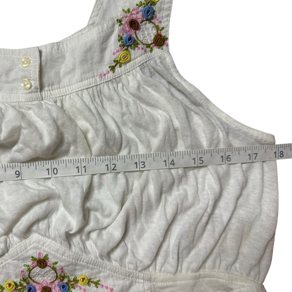 Free People Embroidered Floral Crop Tank Top White Size S - Picture 7 of 8